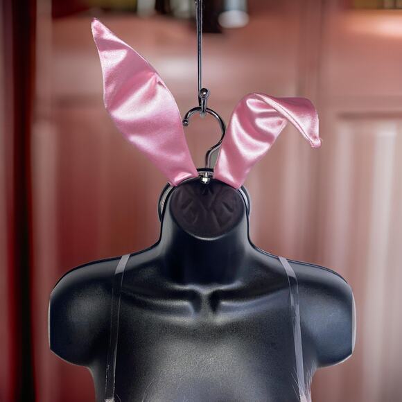 New Small Silky Pink Feather Bunny Bodysuit Halloween Costume Set Mean Girls - Picture 3 of 5